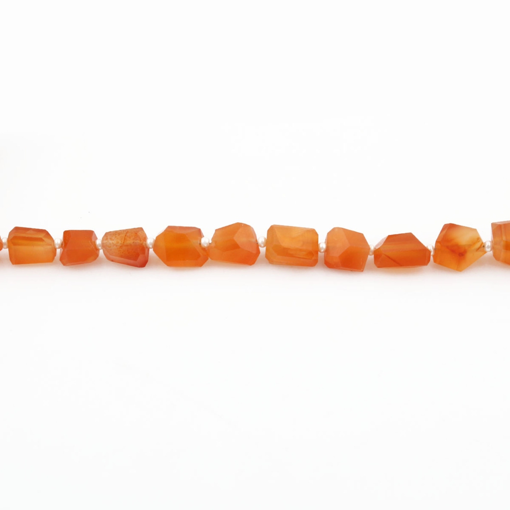 Natural Carnelian Handmade Beads, 6-12mm Faceted Tumble Beads for Unique Creation